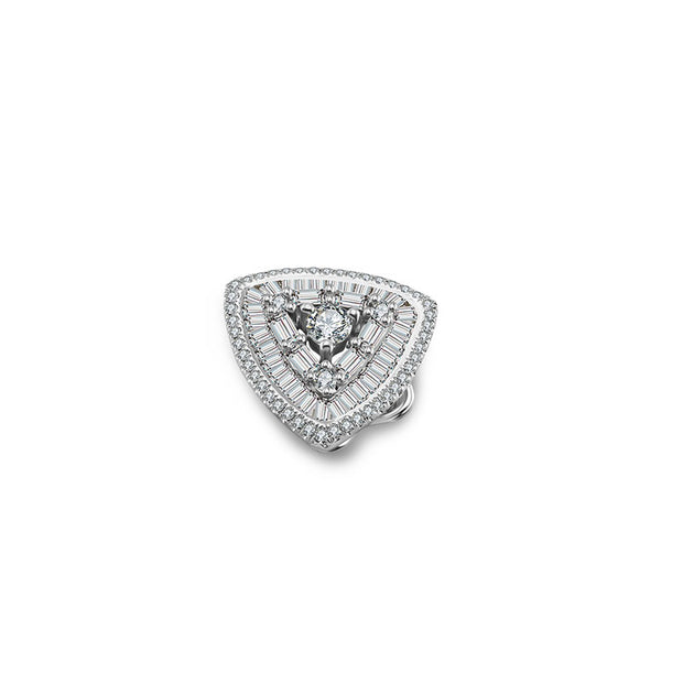 18k Gold 2 ways Trillion Shape Diamond Necklace - Genevieve Collection