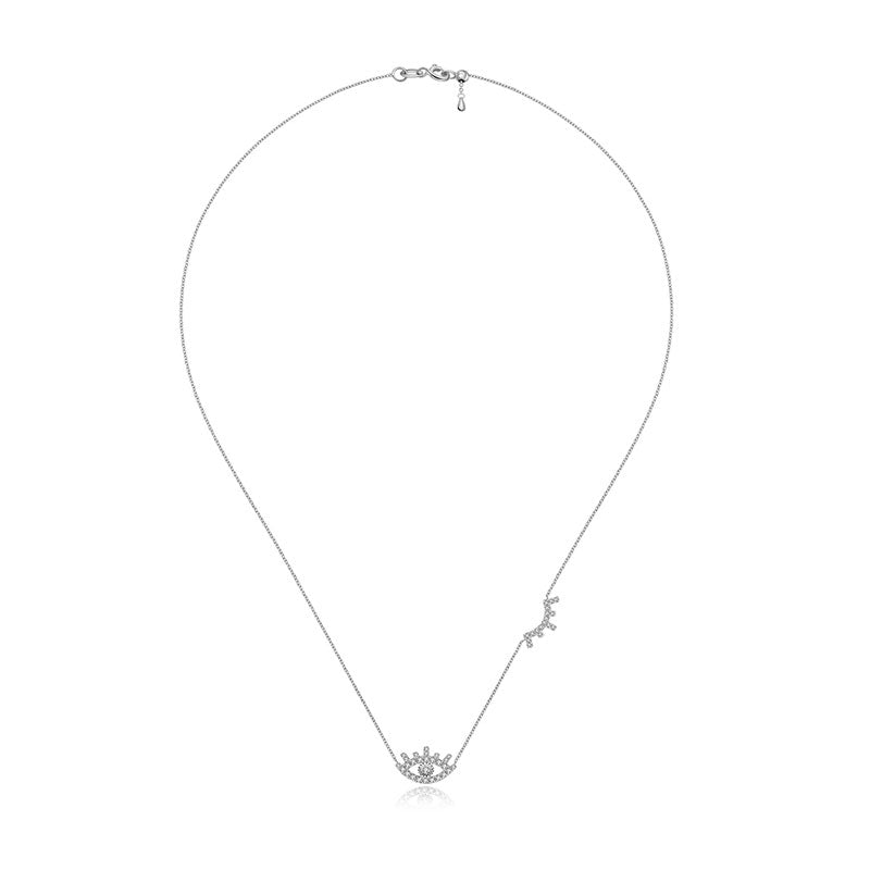 18k Gold Evil Eye & Eyelash Diamond Necklace - Genevieve Collection