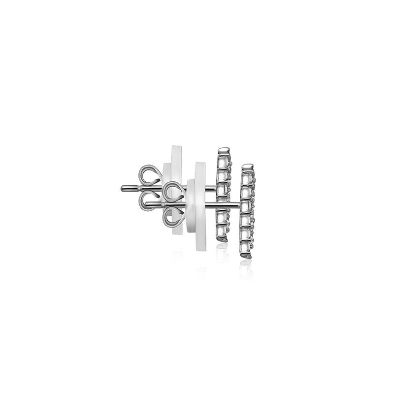 18k Gold Arrow Shape Rectangle Diamond Earring - Genevieve Collection