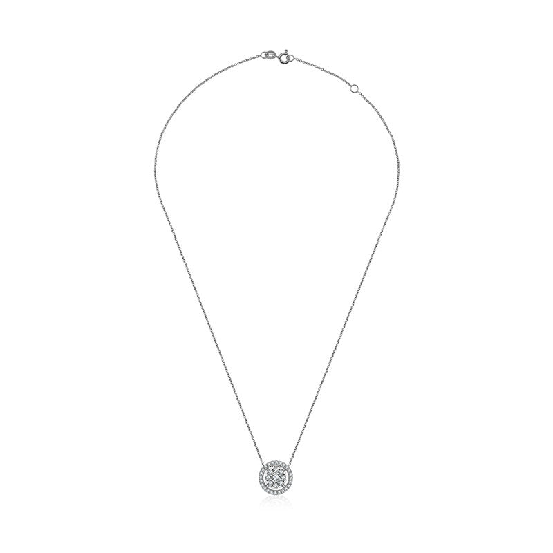 18k Gold Eight hearts Diamond Necklace - Genevieve Collection