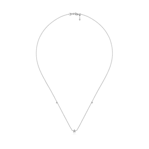 18k Gold Triple Star Shape Diamond Necklace / Choker - Genevieve Collection