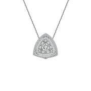 18k Gold 2 ways Trillion Shape Diamond Necklace - Genevieve Collection