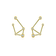 Libra Zodiac Constellation Earring 18k Gold & Diamond - Genevieve Collection