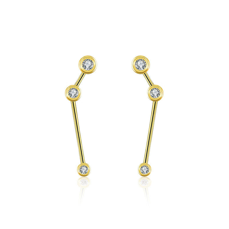 Aries Zodiac Constellation Earring 18k Gold & Diamond - Genevieve Collection