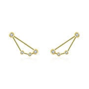 Capricorn Zodiac Constellation Earring 18k Gold & Diamond - Genevieve Collection