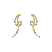 18k Gold Script Letter "I" Diamond Earring - Genevieve Collection