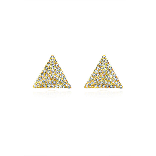 18k Gold Tetrahedron Diamond Earring - Genevieve Collection