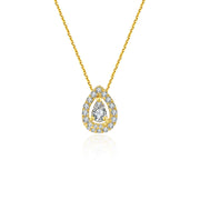 18k Gold Water Drop Shape Diamond Necklace - Genevieve Collection