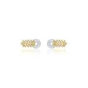 18k Gold Diamond Ear Cuff with Fan Pattern - Genevieve Collection