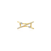 18k Gold Double Arrow Spiral Diamond Ring - Genevieve Collection
