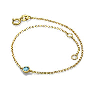 18k Gold March Birthstone Aquamarine Bracelet - Genevieve Collection
