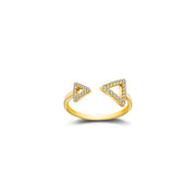 18k Gold Double Arrow Diamond Ring - Genevieve Collection