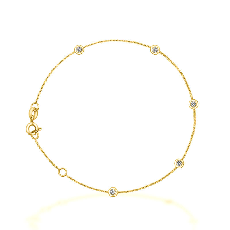 18k Gold By The Yard Diamond Bracelet - Genevieve Collection