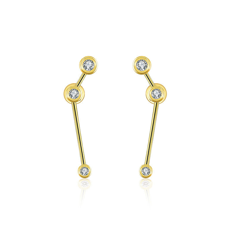 Aries Zodiac Constellation Earring 18k Gold & Diamond - Genevieve Collection