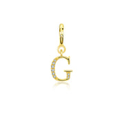 18k Gold Letter "G" Diamond Charms - Genevieve Collection