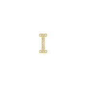 18k Gold Initial Letter "I" Diamond Pendant - Genevieve Collection