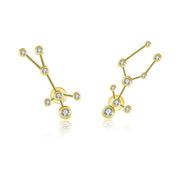 Gemini Zodiac Constellation Earring 18k Gold & Diamond - Genevieve Collection