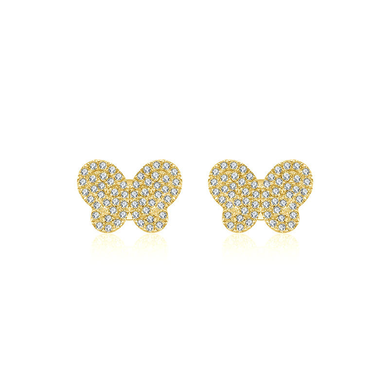 18k Gold Butterfly Shape Diamond Earring - Genevieve Collection