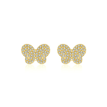 18k Gold Butterfly Shape Diamond Earring - Genevieve Collection