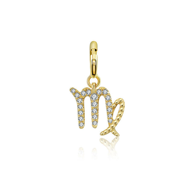 18k Gold Virgo Zodiac Sign Diamond Charms - Genevieve Collection