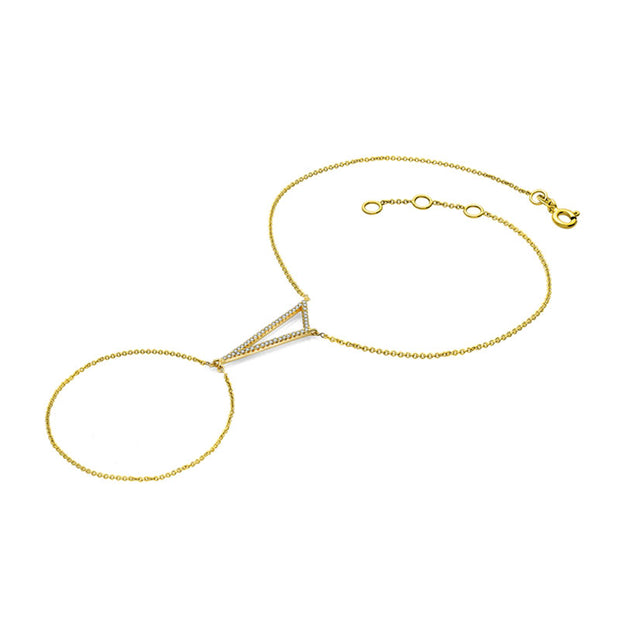 18k Gold Triangle Shape 2 Way Diamond Bracelet - Genevieve Collection