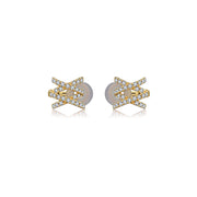 18k Gold Double Cross Diamond Ear Cuff - Genevieve Collection