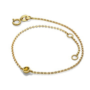 18k Gold November Birthstone Citrine Bracelet - Genevieve Collection