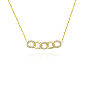 18k Gold Chain Shape Diamond Necklace - Genevieve Collection