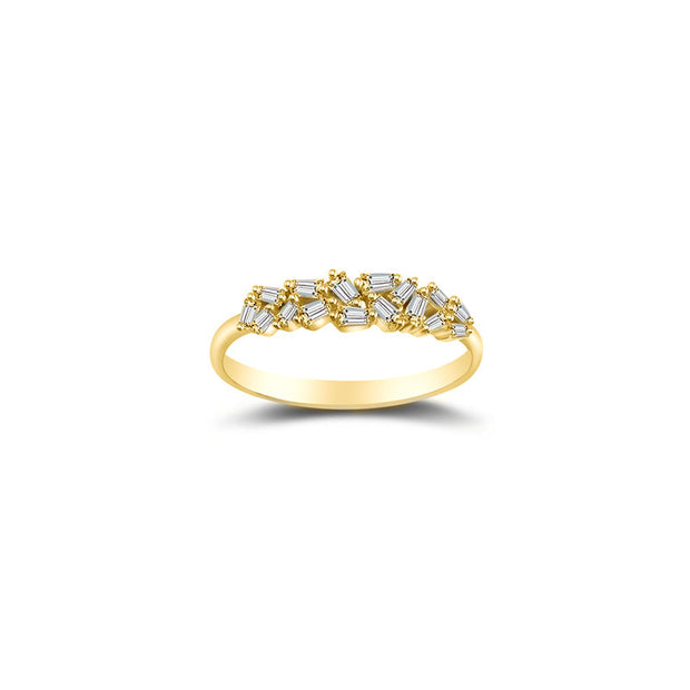 18k Gold Irregular Shape Diamond Ring - Genevieve Collection