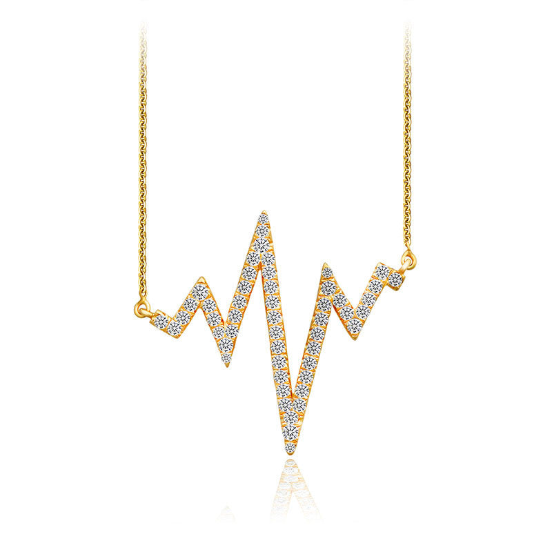18k Gold Heartbeat Diamond Necklace - Genevieve Collection