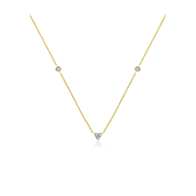 18k Gold Trianlgle Shape Diamond Necklace / Choker - Genevieve Collection