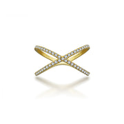 18k Gold Cross Diamond Ring - Genevieve Collection