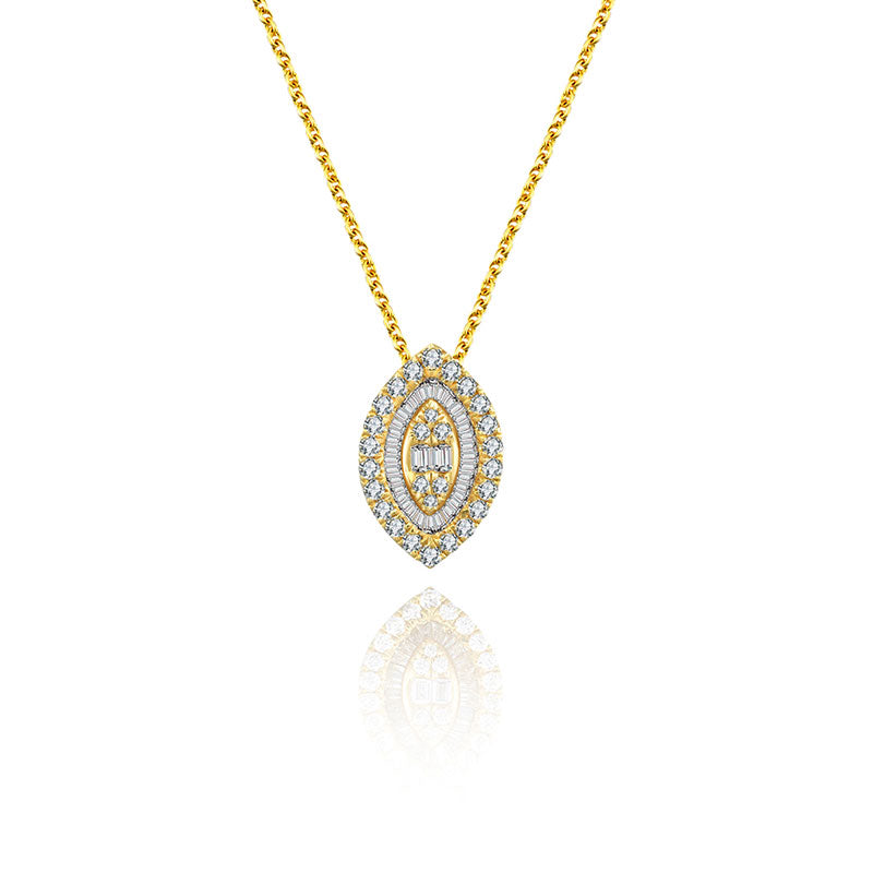 18k Gold 2 ways Marquise Diamond Necklace - Genevieve Collection