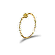 18k Gold November Birthstone Citrine Chain Ring - Genevieve Collection