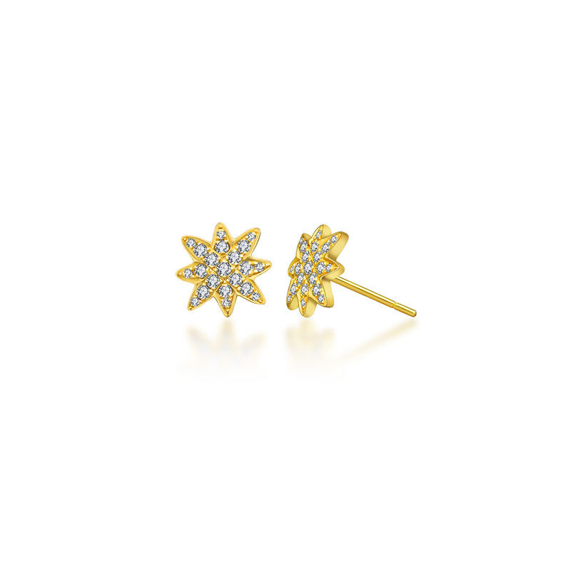 18k Gold Star Diamond Earring - Genevieve Collection