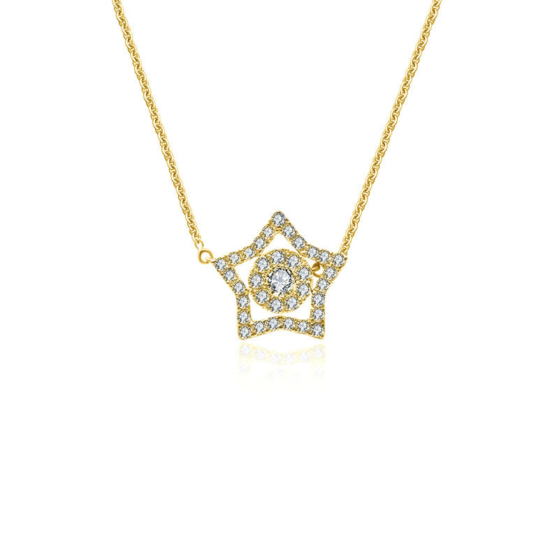 18k Gold Star Shape Diamond Necklace - Genevieve Collection