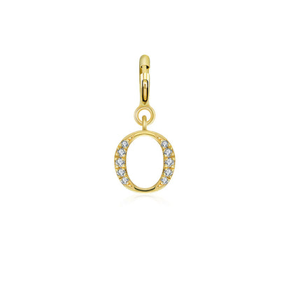 18k Gold Letter "O" Diamond Charms - Genevieve Collection
