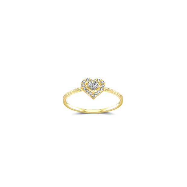 18k Gold Heart Shape Diamond Ring - Genevieve Collection