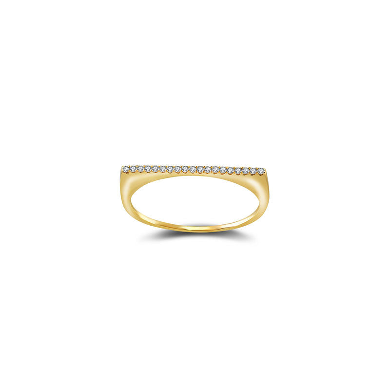 18k Gold Line Diamond Ring - Genevieve Collection