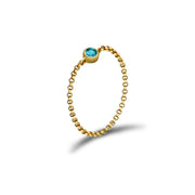 18k Gold December Birthstone Topaz Chain Ring - Genevieve Collection
