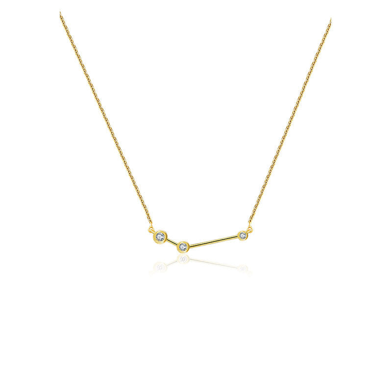 Aries Zodiac Constellation Necklace 18k Gold & Diamond - Genevieve Collection