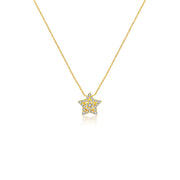 18k Gold Star Shape Diamond Necklace - Genevieve Collection