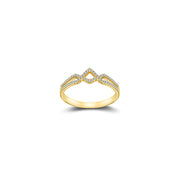 18k Gold Rhombus Shape Diamond Ring - Genevieve Collection