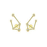 Libra Zodiac Constellation Earring 18k Gold & Diamond - Genevieve Collection