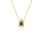 18k Gold Perfume Bottle Shape Diamond Necklace - Genevieve Collection