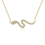 18k Gold Snake Shape Diamond Necklace - Genevieve Collection