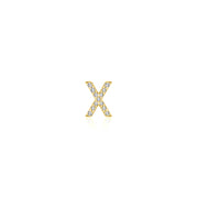 18k Gold Initial Letter "X" Diamond Pandent + Necklace - Genevieve Collection