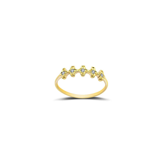 18k Gold Fog Arabesque Diamond Ring - Genevieve Collection