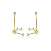Aquarius Zodiac Constellation Earring 18k Gold & Diamond - Genevieve Collection