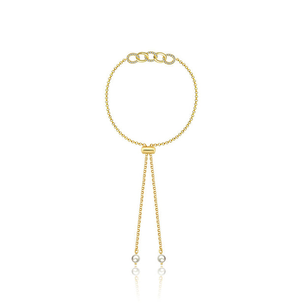 18k Gold Chain Shape Diamond Bracelet - Genevieve Collection